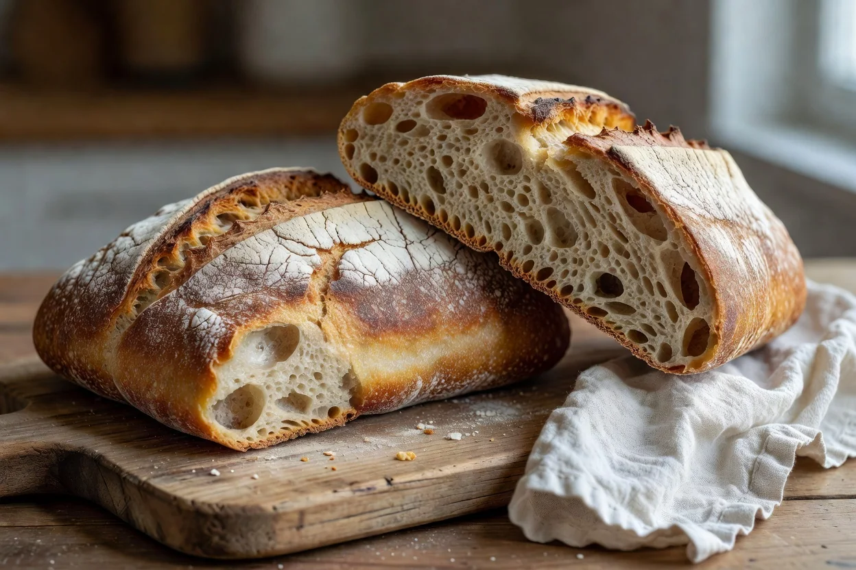 Ciabatta casera: cómo lograr la miga abierta y húmeda del pan italiano